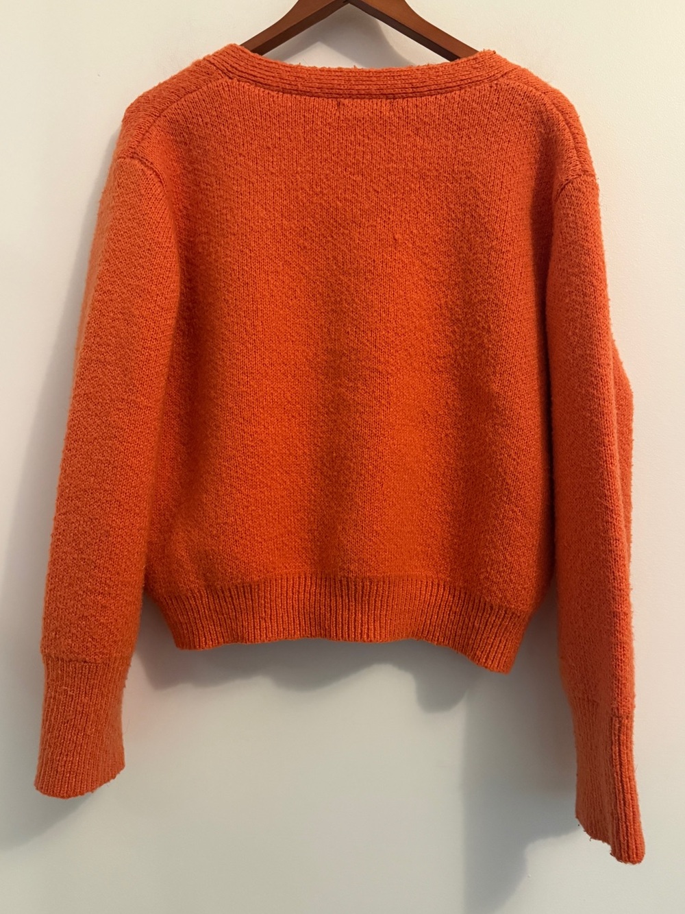 ✨ APPARIS Marcella Cardigan Vermillion Orange Oversized Knit Sweater Large ✨ - Picture 7 of 12